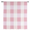 thumbnail image 2 of Pink Plaid Semi Sheer Curtains Drapes for Living Room, Bedroom, French Doors Window 63 Inches Long, Spring Farmhouse Buffalo Checkered Rod Pocket Chiffon Curtain Drapery Voile Draperies Panel, 2 of 6