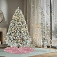 thumbnail image 4 of Meggemo 47.2 Inch Pink Sequin Christmas Tree Skirt with Lining Holiday Tree Cover Decorative Ornament for Xmas Tree Base Home Party, 4 of 7