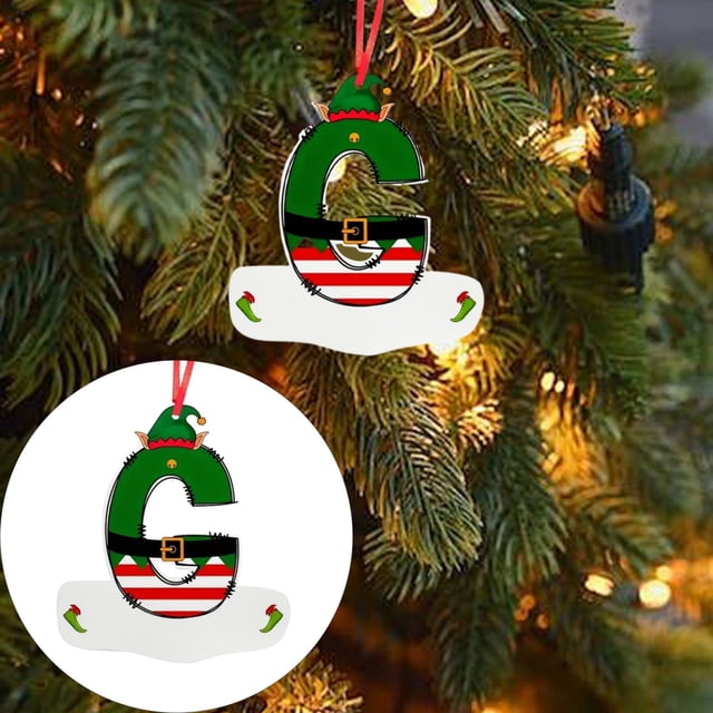 Home Decor Letter Christmas Tree Pendant A To Z (without H And V) Decorative Letter Christmas Tree Pendant Personalized DIY Christmas Decorations Hanging Christmas Letters For Christmas