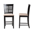 thumbnail image 3 of Baxton Studio Deanna Beige Fabric and Dark Brown Finished Wood Counter Stool, 3 of 6