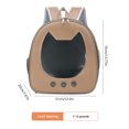 thumbnail image 3 of Bolsa De Viaje Para Gatos Mochila de animales de PU, ventana transparente, resistente al desgaste, suministros para mascotas (marrón claro) Likrtyny Libre de BPA, 3 of 9