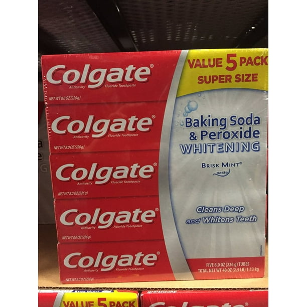 Colgate Baking soda and peroxide whitening 8 oz 5 ct (pack of 1