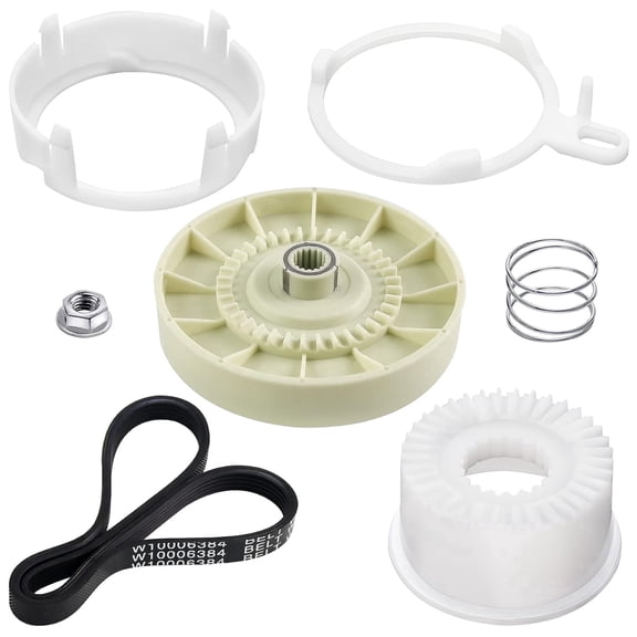 Washer Pulley Clutch Kit W10721967 W10006384 Washer Drive Belt Replacement Kit Compatible with Whirlpool Kenmore Maytag Washing Machine