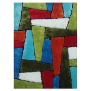 Angle View: Contemporary Area Rug in Multicolor