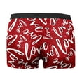 thumbnail image 4 of Men's Boxer Briefs Heart Print Fashion Stretch Ventilate Cotton Underwear Elastic Waistband Soft Comfortable Trunks Red L, 4 of 5