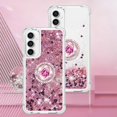 thumbnail image 7 of Slim Fit Case for Samsung Galaxy S23 FE,Soft Silicone TPU Glitter Liquid Quicksand Effect Ring Kickstand Case,Screen and Camera Protection Cover for S23 FE,WTZH Rose Gold, 7 of 7