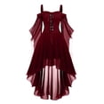 thumbnail image 6 of HAJWOH Women Witch Dresses Halloween Costumes 2026 Butterfly Sleeve Mesh Outfit Dress, 6 of 8
