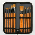 thumbnail image 5 of CoreLiving Acrylic Paint Brush Set 10 Count Professional-Grade Brushes for Canvas Painting and Art Supplies Featuring Ergonomic Handles and Protective Storage Case, 5 of 8