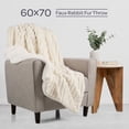 thumbnail image 3 of Lavish Home 60x70in Faux Fur Throw Blanket for Couch, Bed, or Chair (Ivory), 3 of 8