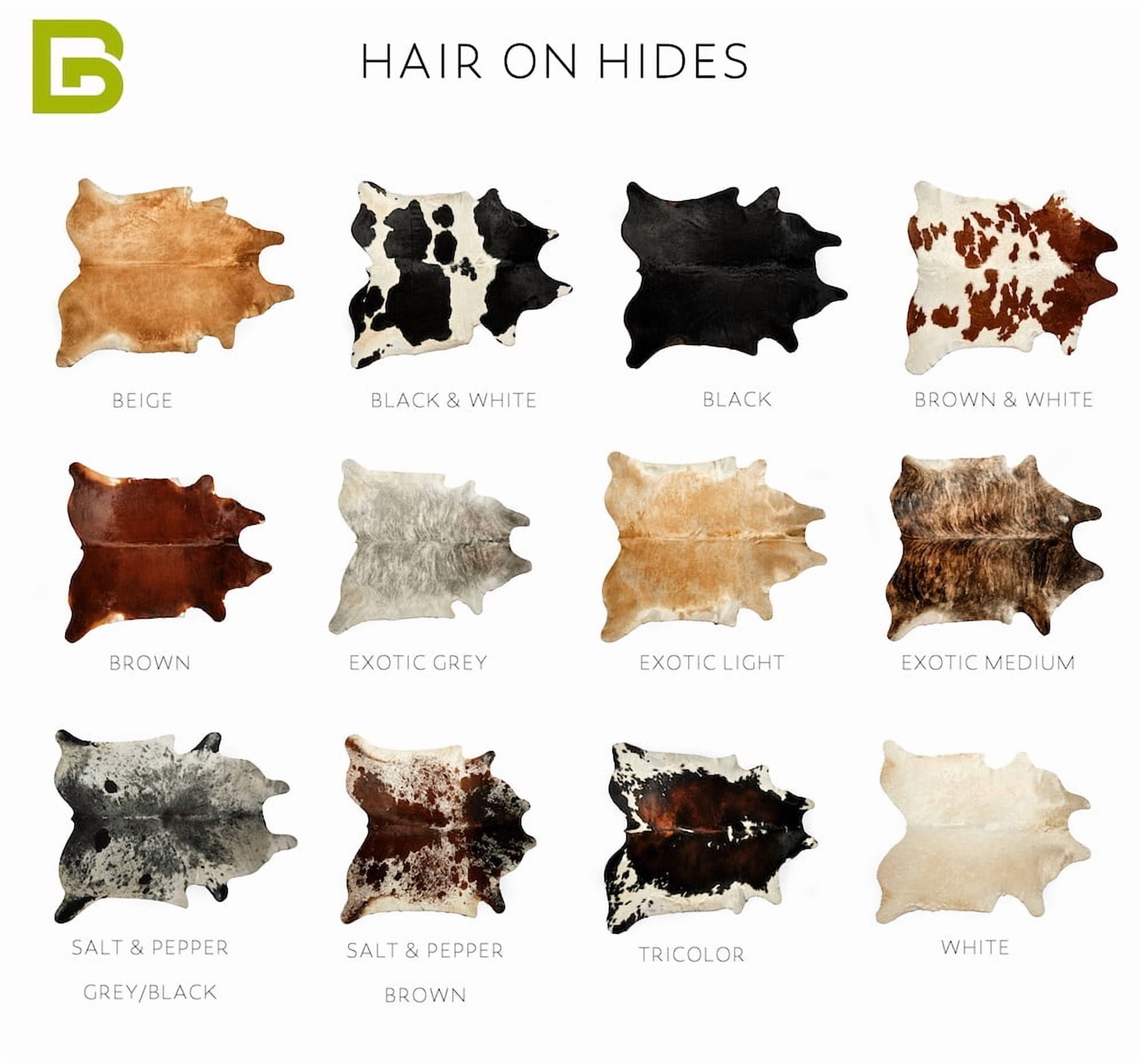 Hair On Hide Leather, Panel, Tricolor