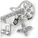 thumbnail image 2 of Rhodium Plated Clear Crystal Guitar with Musical Charms Brooch - 45mm Across, 2 of 5