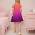 thumbnail image 6 of Cold Shoulder Dresses for Girls with Pockets Size 3-14 Teens Kids Trendy Gradient Printed Short Sleeve Crewneck Pullover Tshirts Dress, 6 of 8