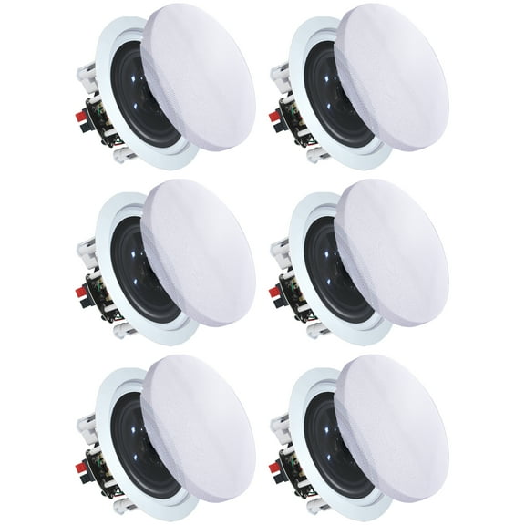 Vaiyer 5.25 Inch 8 Ohm 175W In-Ceiling Speakers Flush Mount Set of 6