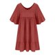 thumbnail image 4 of Vestido de Manga Corta para las Mujeres, Suelto Cuello Redondo Suéter Impresión Vestido de Moda Hecho de Poliéster Ligero para el Verano, Vestido de Verano para las Mujeres, 4 of 5