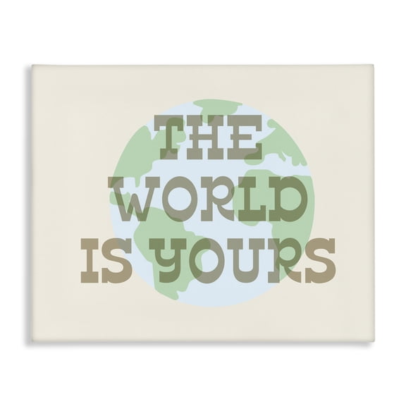 Stupell Industries Contemporary World Is Yours Phrase Canvas Art, 20 x 16, by Lil' Rue