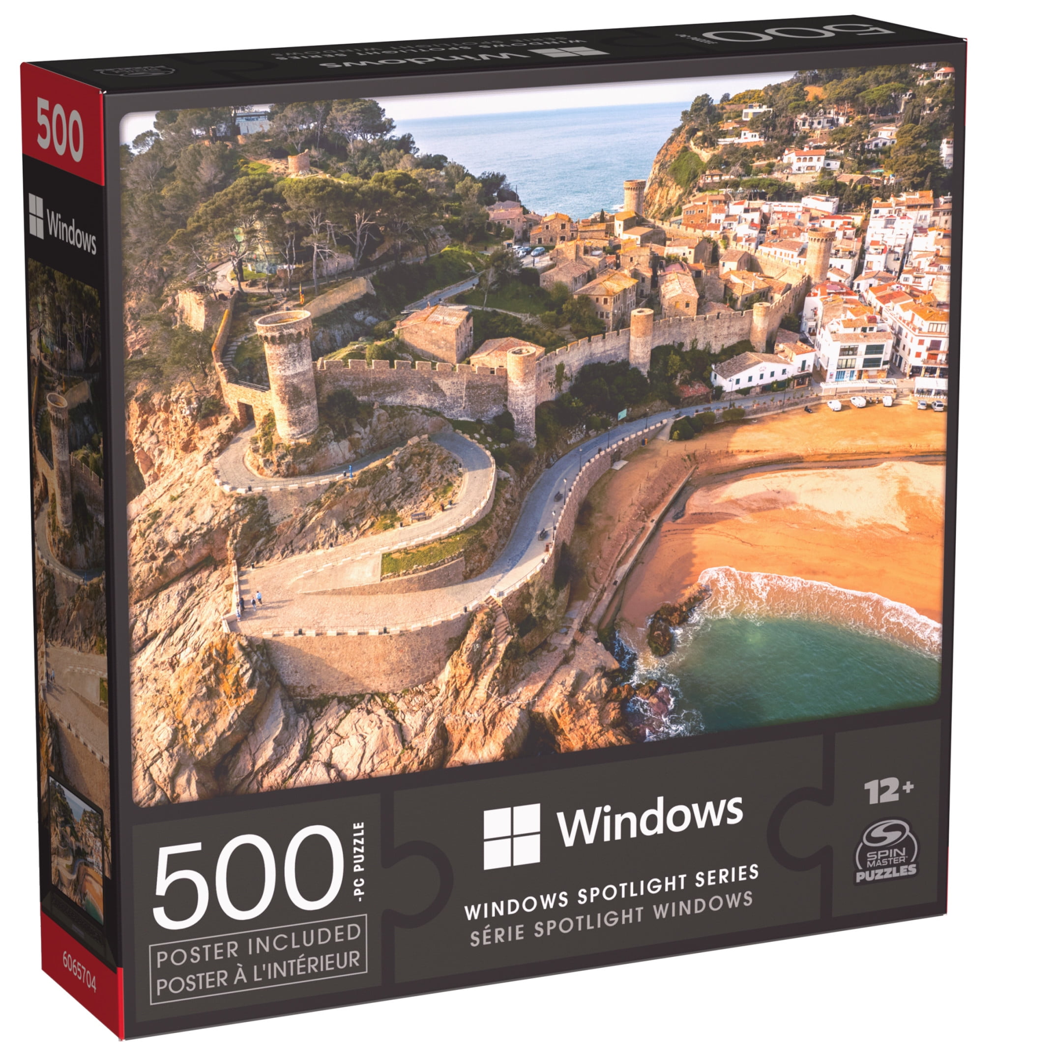 Spin Master Puzzles, Microsoft Windows Spotlight Series 500-Piece Puzzle Catalonia Spain with Poster Jigsaw Puzzle, for Adults and Kids Ages 8 and up