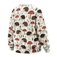 thumbnail image 5 of Xoenoiee Hedgehog Mushroom Leaves Print Women Pullover Sweatshirt Long Sleeve Jacket Oversized Sweatshirts Warm Fuzzy Sweaters Outerwear with Side Pockets, Size 2XL, 5 of 7