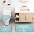 thumbnail image 4 of POGLIP Inspirational Quote 4 Piece Bathroom Set Shower Curtain Bath Rug Contour Mat and Toilet Lid Cover, 4 of 5