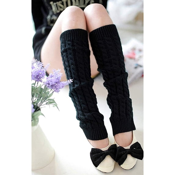 Kiapeise Women Fashion Leg Warmers Warm Knee High Winter Knit Solid Crochet Leg Warmer Socks