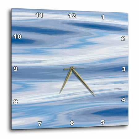 - 3dRose Waves reflecting sky in blue, grey and silver. Greenland, Denmark - Wall Clock, 15 by 15-inch
