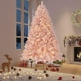 thumbnail image 4 of Eastvita Rose Gold 7.5FT Pencil Christmas Tree, Artificial Slim Xmas, Metal Stand, Realistic Branch Tips, Holiday Decor, 4 of 7