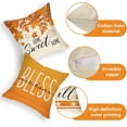 thumbnail image 5 of Fall Maple Leaf Decorative Throw Pillow Covers 16 x 16 Set of 4, Hello Autumn Leaves Thanksgiving Cushion Case Decor, Bless Our Home Sweet Home Seasonal Farmhouse Decoration for Sofa Couch, 5 of 5