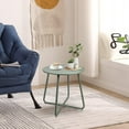 thumbnail image 3 of CERBIOR Metal Tray End Table, Round Accent Coffee Side Table, Anti-Rust and Waterproof Sofa Side Table for Living Room Bedroom Balcony (Bright Green), 3 of 11