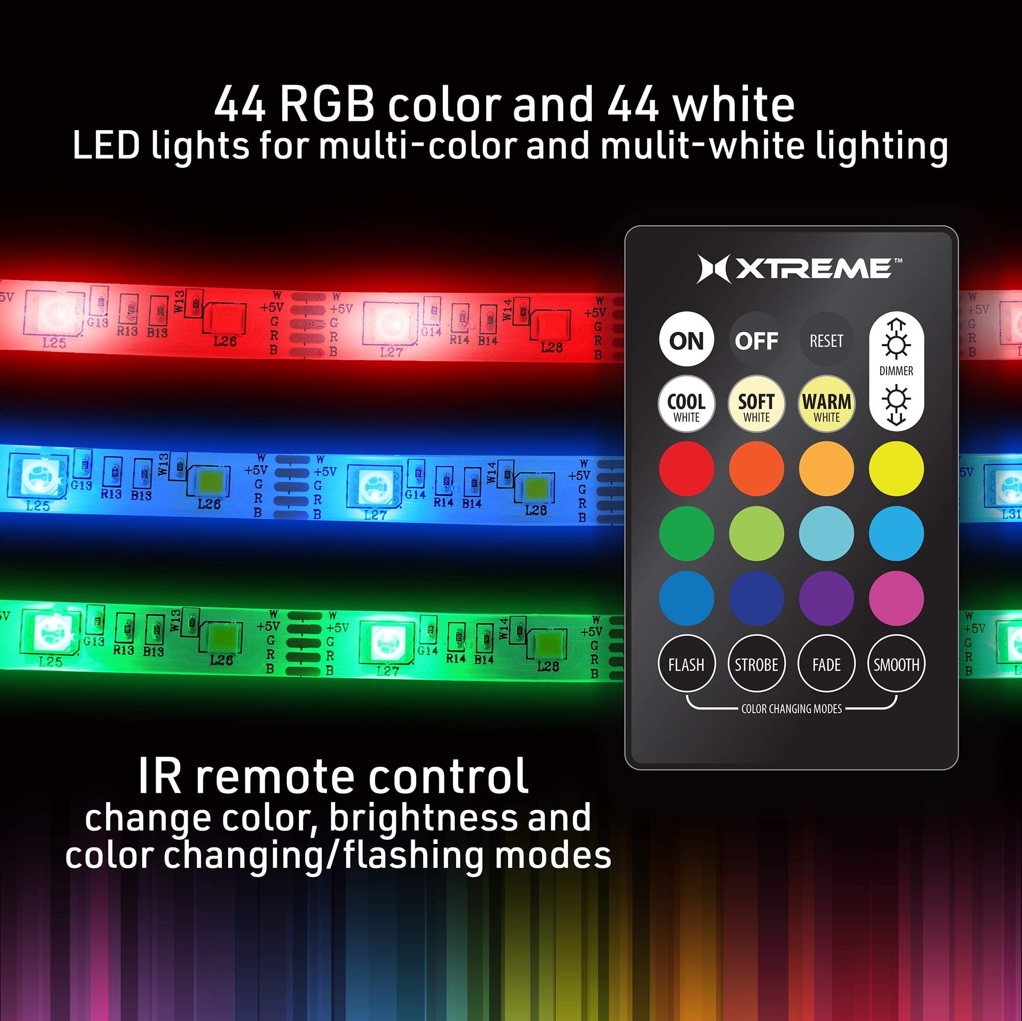 TASMOR 10M LED Strip Light, RGB Color Changing USB Light Strips with  Remote, Music Sync, App Control, LED Lights