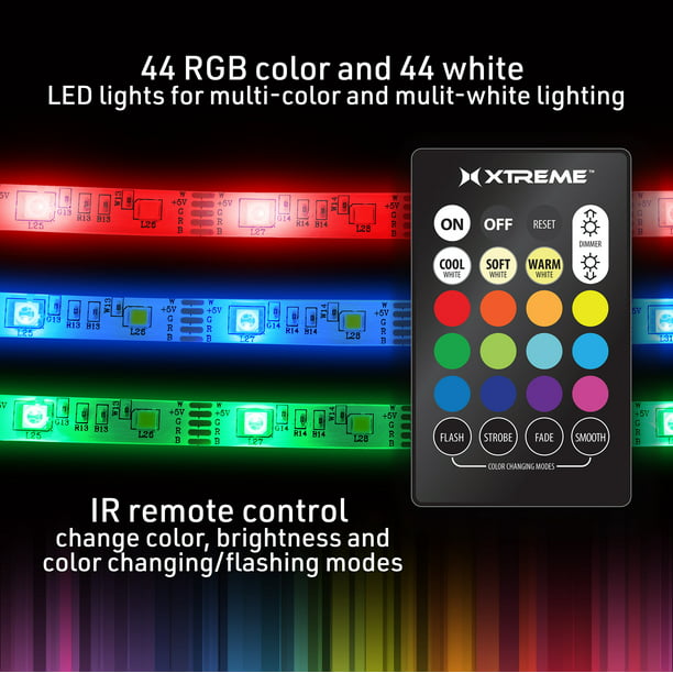 Xtreme Lit 6.5ft Activated RGBW Light Strip, Battery Powered - Walmart.com