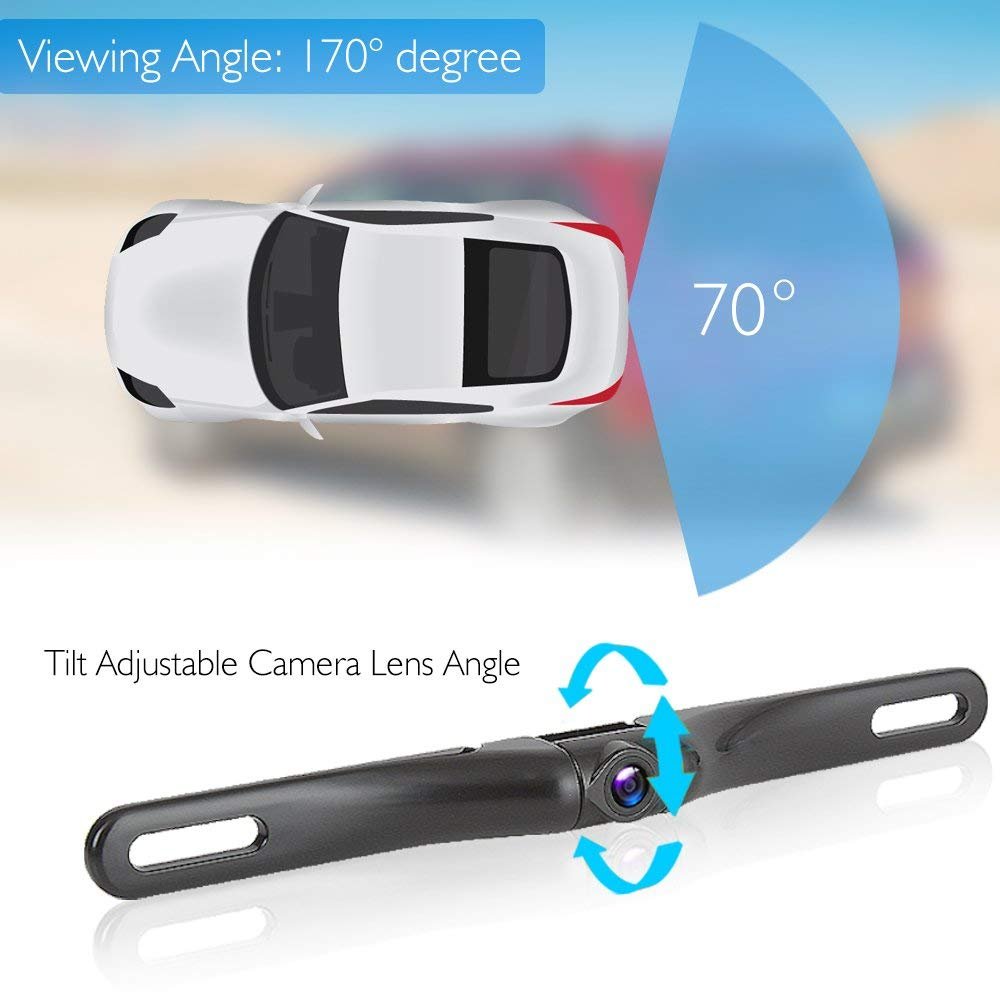 PYLE PLCMDVR8 - Rearview Mirror Backup Camera - Parking Monitor, Video Recording Driving System, HD 1080p, Image Capture, and Waterproof Night Vision Cam, with Distance Scale Lines - image 2 of 10