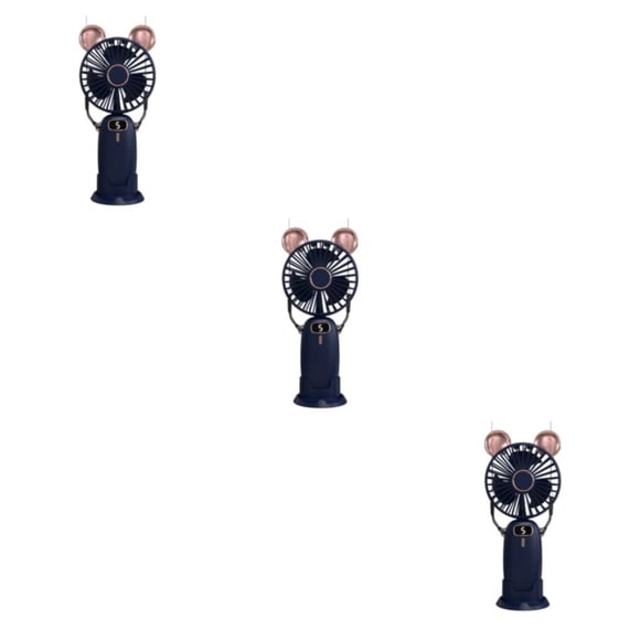 Yuarrent ABS PP Ventilador portátil Animal Ear Handheld Quiet Running Neck Hanging Ventiladores de refrigeración alimentados por Cooler Dark Type1 NO1