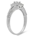 thumbnail image 2 of Dazzlingrock Collection 0.50 Carat (ctw) 14K Princess & Round Diamond Split Shank Bridal Halo Ring 1/2 CT, White Gold, Size 7, 2 of 4