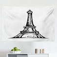 thumbnail image 1 of Eiffel Tower Tapestry, High Monument Well Known European Architecture Drawn by Hand, Fabric Wall Hanging Decor for Bedroom Living Room Dorm, 2 Sizes, Charcoal Grey and White, by Ambesonne, 1 of 1