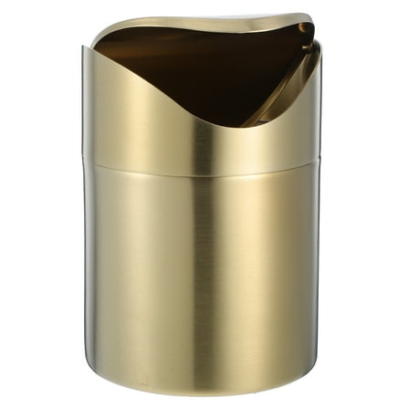 Garbage Bins Stainless Steel Trash Can Swing Lid Durable Office