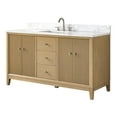thumbnail image 5 of Vanity Art 60" Bathroom Vanity with Sink and Engineered Marble Top, Freestanding Storage Cabinet with 2 Drawers, 2 Shelves and 1 Flip Down Tray, 5 of 10