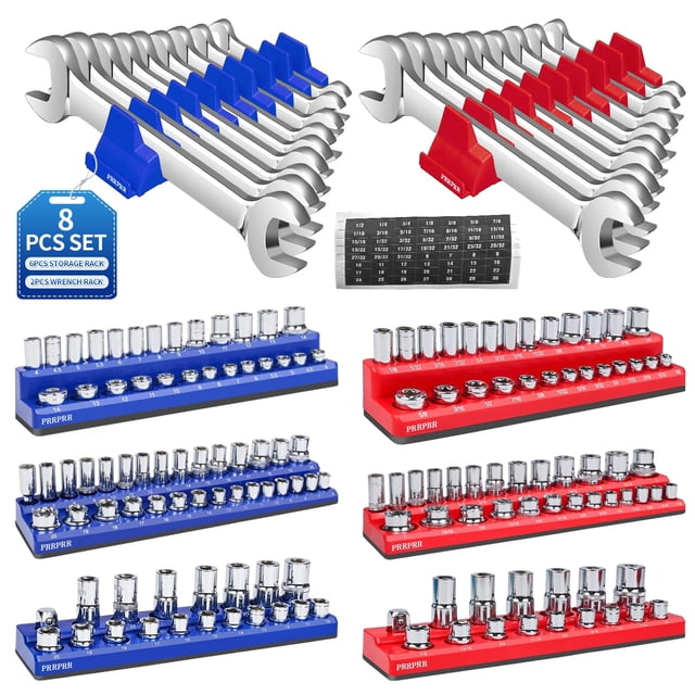 Juego organizador magnético para dados PRRPRR de 8 piezas, métrico y SAE
