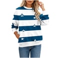 thumbnail image 2 of Smsaxvxz Oversize Sweatshirts for Women Casual Floral Printed Crewneck Long Sleeve Pullover Tops Fall Winter Fashion Outfits Clothes Navy L, 2 of 6