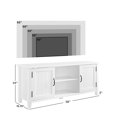 thumbnail image 3 of Pemberly Row Meuble TV Moderne de Ferme Rainuré à 2 Portes en Blanc Solide, 3 of 7