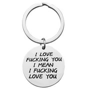 Funny Couple Keychain Gift Valentines Day Gift for Him Her I Love You Keyring Birthday Gift for Boyfriend Girlfriend Anniversary Gift for Couple Husband Wife Wedding Jewelry Gift for Women Men