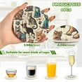 thumbnail image 3 of Cat and Dog Paw Coasters with Holder for Coffee Table 6 Pcs Drink Coaster Sets Absorbent for Home Decor 4 inch, 3 of 7