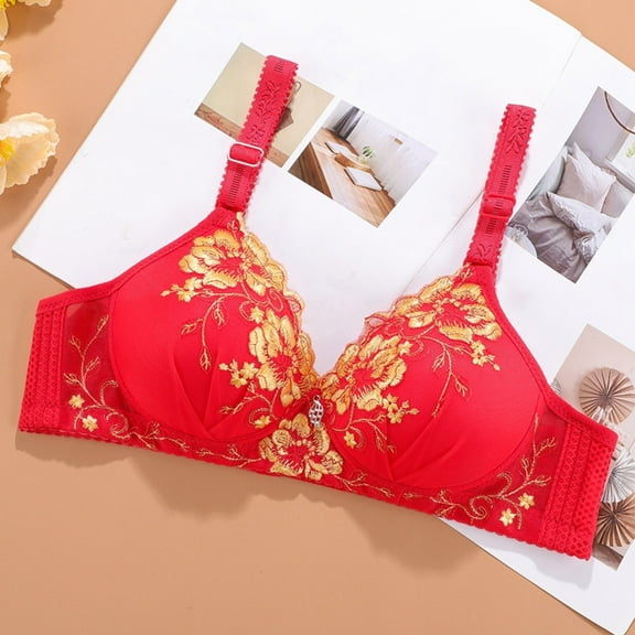 Women's Thin No Underwire Bra Embroidered With A Pair Of Breathable Beauty Back Chest Gathering Bra Bra Women Sports Brawls for Women Bulk Bras Women's Sports Bras Woman Bra Sports Bra Strapless Bra