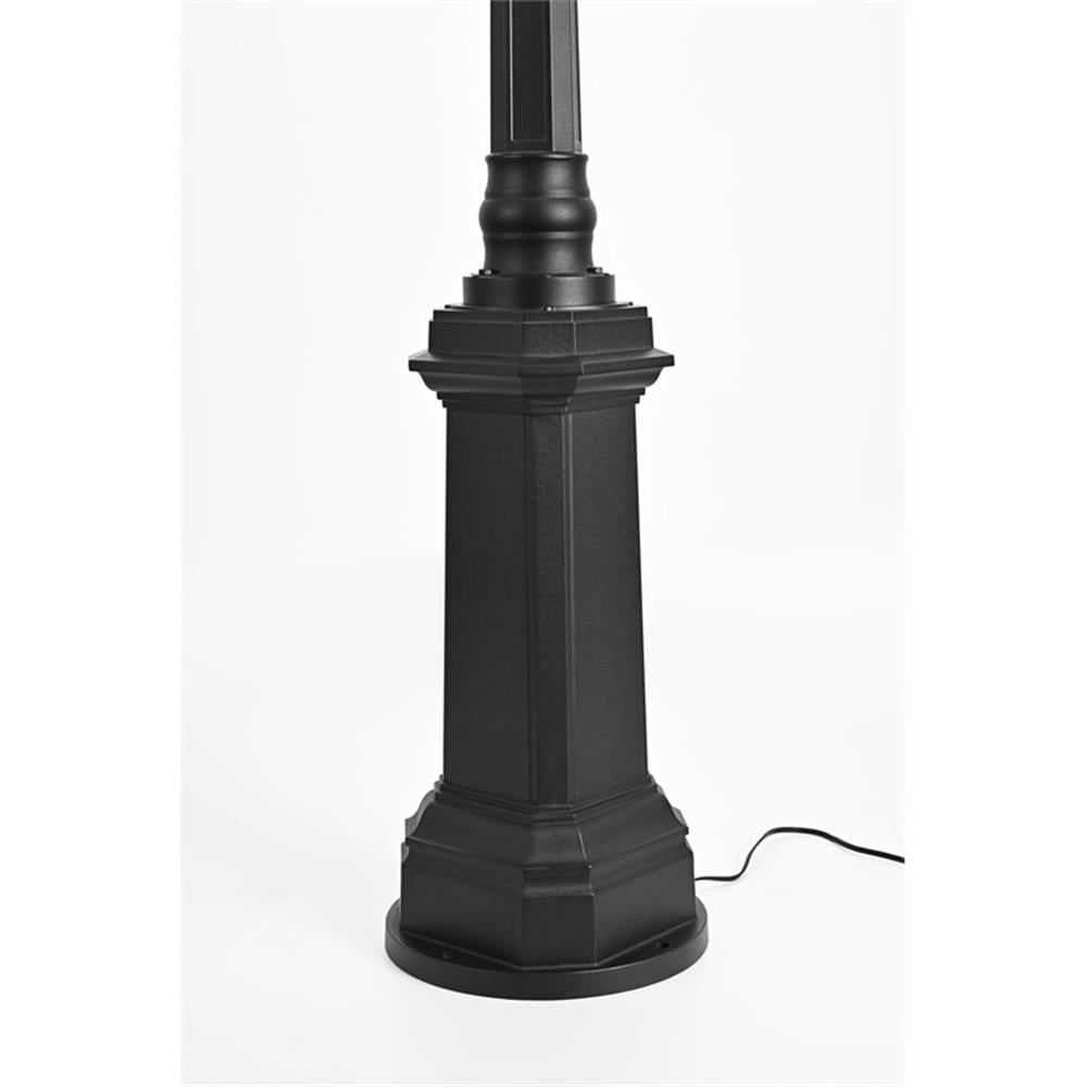 Pemberly Row Contemporary 84" Outdoor Post Light With Pole in Black