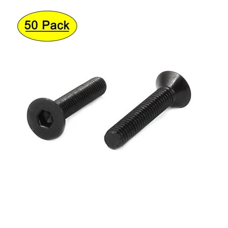 

M3x16mm Carbon Steel Countersunk Head Hex Socket Screw Black 50pcs
