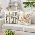 thumbnail image 5 of Easter Bunny Pillow Covers Set of 2, 18x18 inch Plain Easter Decorative Throw Pillows Easter Cross Cushion Cases for Couch Sofa Livingroom Bedroom, 5 of 6