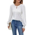 thumbnail image 2 of Blusas Informales Elegantes para Mujer, Blusas de Moda para Negocios, Camisas de Larga con Cuello Redondo, Conjuntos de Otoño para Maestras. XXL, 2 of 9