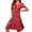 Red, variant on WTOBBY Women's Square Neck Tiered Summer Dresses Casual Floral Short Sleeved A-Line Swing Flowy Dress, Boho Sundress for Beach Style,Yellow L