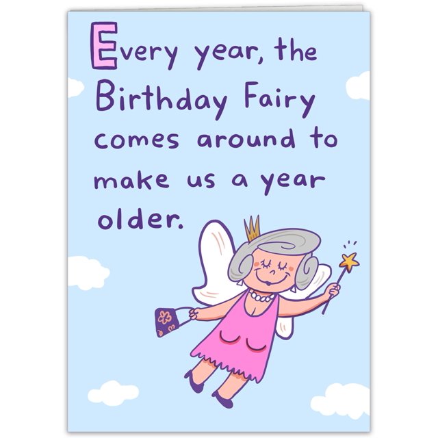 Tarjeta de felicitación Fool Birthday Fairy para mujeres y hombres