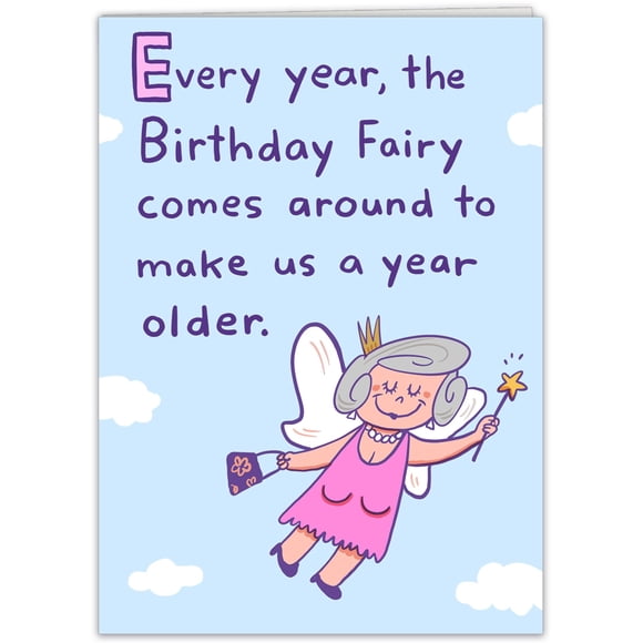 Tarjeta de felicitación Fool Birthday Fairy para mujeres y hombres
