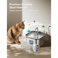 thumbnail image 6 of FeelNeedy Cat Water Fountain, 2.8L/95oz Stainless Steel Cat Fountain with Filter, Ultra-quiet Automatic Pet Water Dispenser for Cats Indoor, 6 of 10