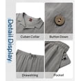 thumbnail image 6 of GENTS BLISS Men 2 Piece Set Linen Outfit Casual Short Sleeve Button Down Shirt and Linen Pants, 6 of 10
